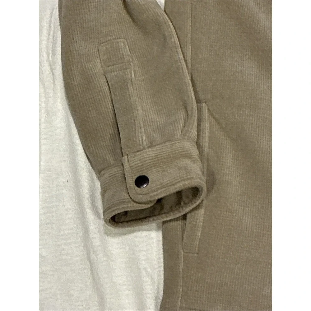 Copper and Oak Men's Shirt Jacket XL  Beige Snap Up Shacket Cozy Collar Normcore